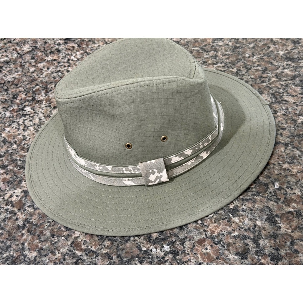 Mogu Distributors Headwear Ripstop Boonie Hat Olive Green Camo Trim One Size